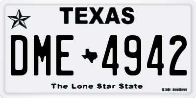 TX license plate DME4942