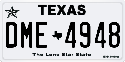 TX license plate DME4948