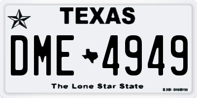 TX license plate DME4949
