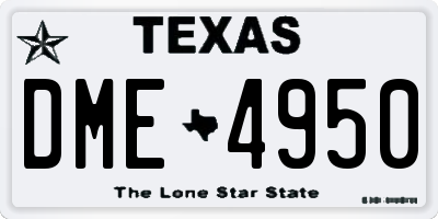 TX license plate DME4950