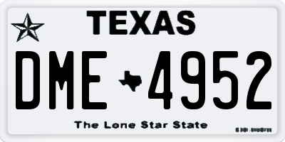 TX license plate DME4952