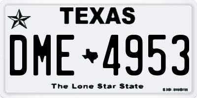 TX license plate DME4953