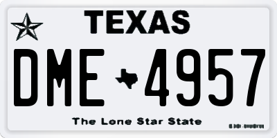 TX license plate DME4957