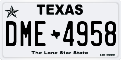 TX license plate DME4958