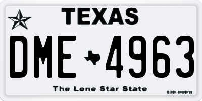 TX license plate DME4963