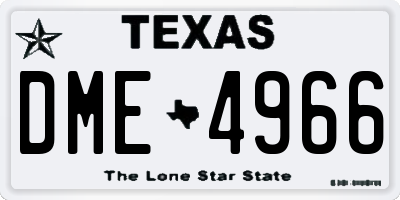 TX license plate DME4966