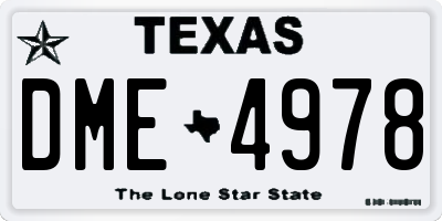 TX license plate DME4978
