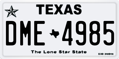 TX license plate DME4985