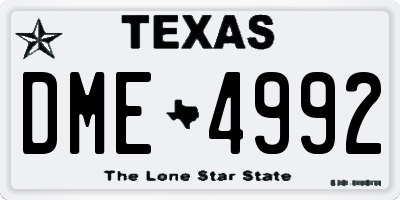 TX license plate DME4992