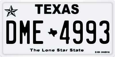 TX license plate DME4993