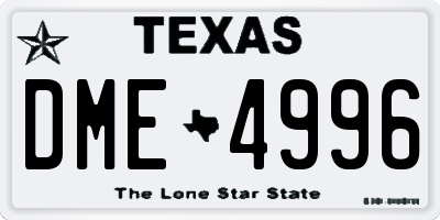 TX license plate DME4996