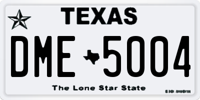 TX license plate DME5004