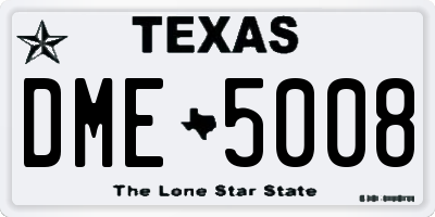 TX license plate DME5008