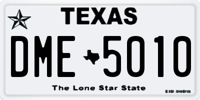 TX license plate DME5010