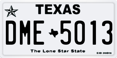 TX license plate DME5013