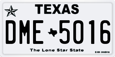 TX license plate DME5016