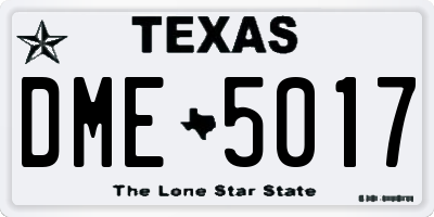 TX license plate DME5017