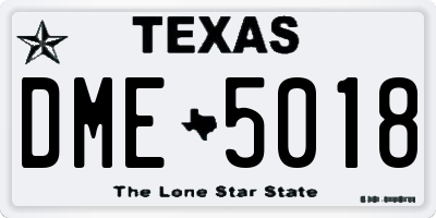 TX license plate DME5018