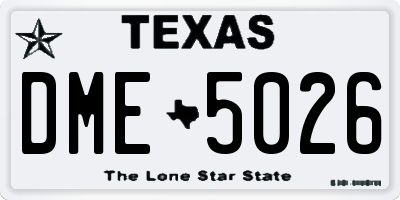 TX license plate DME5026
