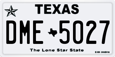 TX license plate DME5027