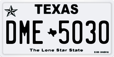 TX license plate DME5030