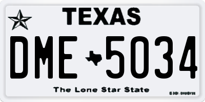 TX license plate DME5034