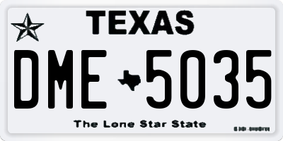 TX license plate DME5035
