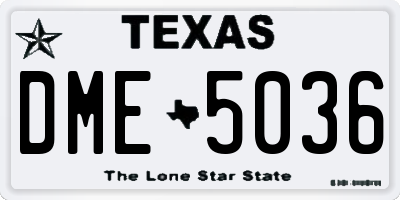 TX license plate DME5036