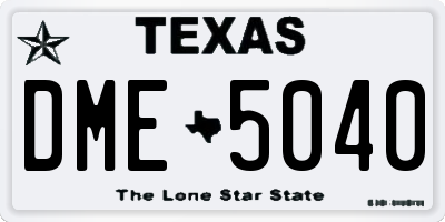 TX license plate DME5040
