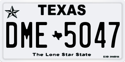 TX license plate DME5047