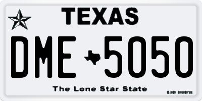 TX license plate DME5050
