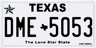 TX license plate DME5053