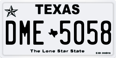 TX license plate DME5058