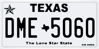 TX license plate DME5060