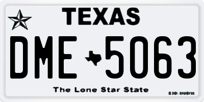 TX license plate DME5063