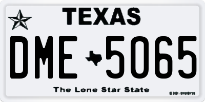 TX license plate DME5065