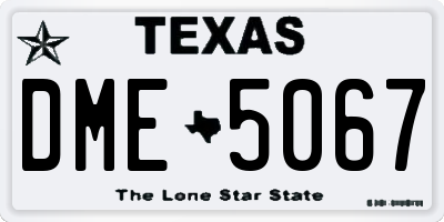 TX license plate DME5067