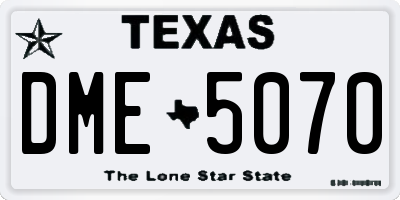 TX license plate DME5070