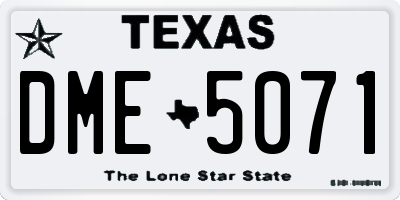 TX license plate DME5071