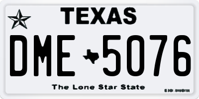 TX license plate DME5076