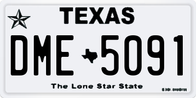 TX license plate DME5091