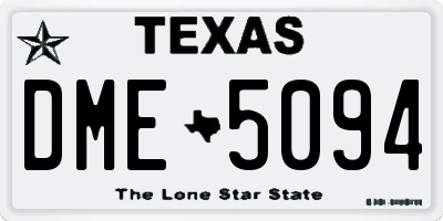 TX license plate DME5094