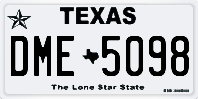 TX license plate DME5098
