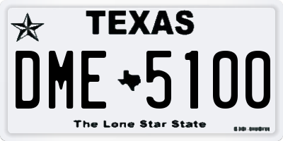 TX license plate DME5100