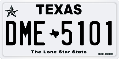 TX license plate DME5101