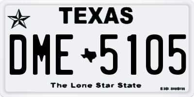 TX license plate DME5105