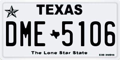 TX license plate DME5106
