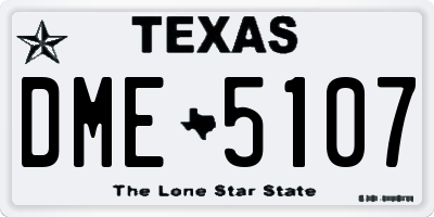 TX license plate DME5107