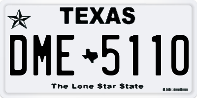 TX license plate DME5110