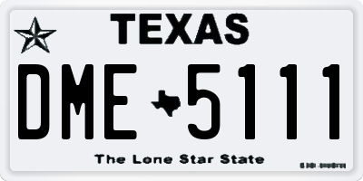 TX license plate DME5111